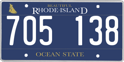 RI license plate 705138