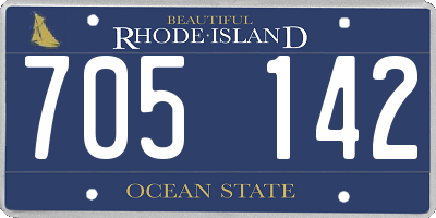 RI license plate 705142