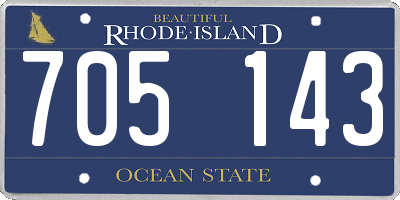RI license plate 705143