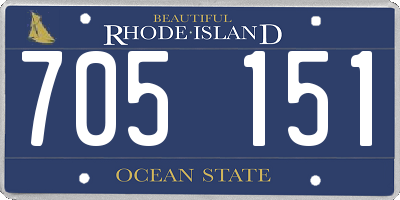 RI license plate 705151