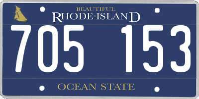 RI license plate 705153