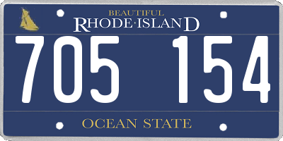 RI license plate 705154