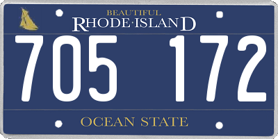RI license plate 705172