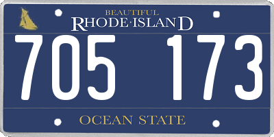 RI license plate 705173