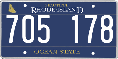RI license plate 705178