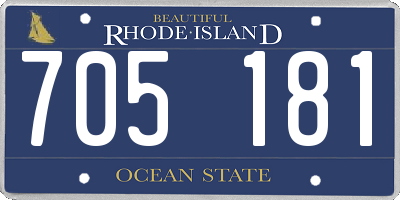 RI license plate 705181