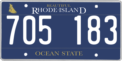 RI license plate 705183