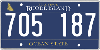 RI license plate 705187