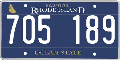 RI license plate 705189
