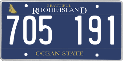 RI license plate 705191