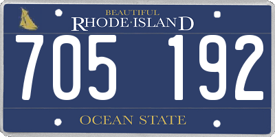 RI license plate 705192