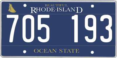 RI license plate 705193