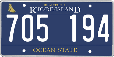 RI license plate 705194