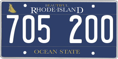RI license plate 705200