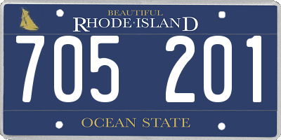 RI license plate 705201