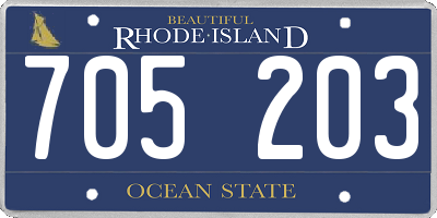 RI license plate 705203