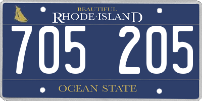 RI license plate 705205