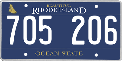 RI license plate 705206