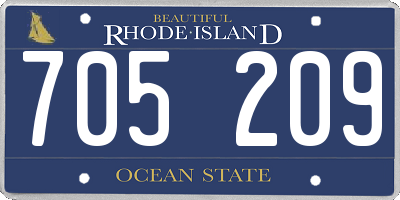 RI license plate 705209