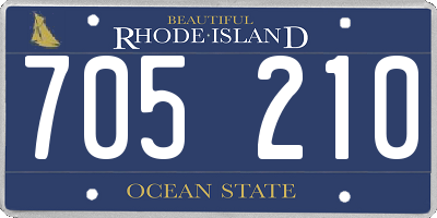 RI license plate 705210