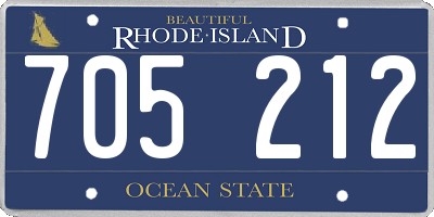 RI license plate 705212