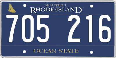 RI license plate 705216