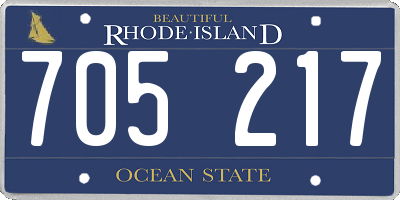 RI license plate 705217