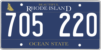 RI license plate 705220
