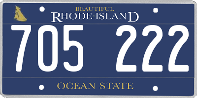 RI license plate 705222
