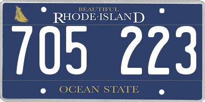 RI license plate 705223