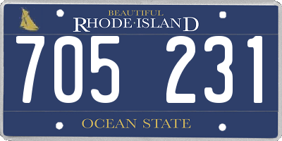 RI license plate 705231