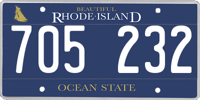 RI license plate 705232