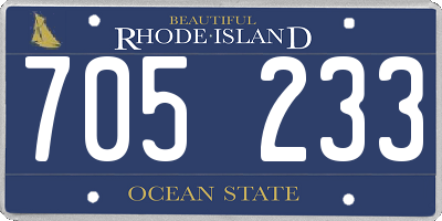 RI license plate 705233
