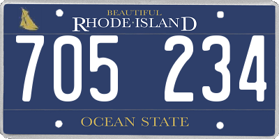 RI license plate 705234