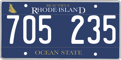 RI license plate 705235