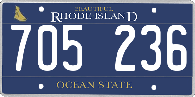 RI license plate 705236