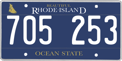 RI license plate 705253