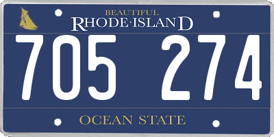 RI license plate 705274