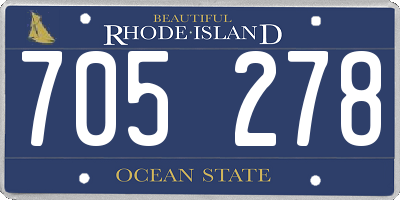 RI license plate 705278