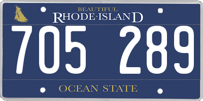 RI license plate 705289