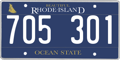 RI license plate 705301