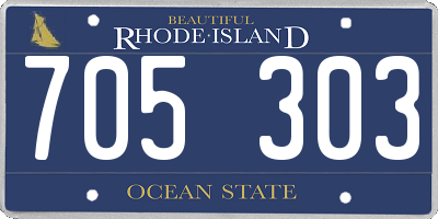 RI license plate 705303