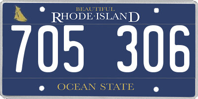 RI license plate 705306