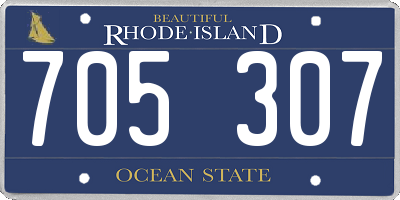 RI license plate 705307