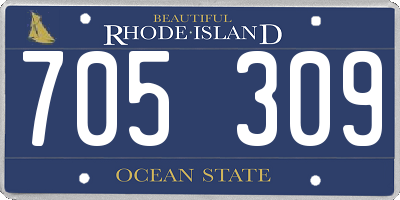 RI license plate 705309