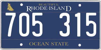 RI license plate 705315