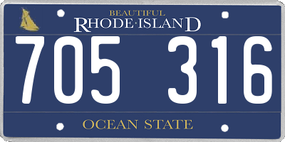 RI license plate 705316