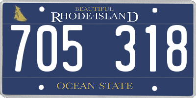 RI license plate 705318