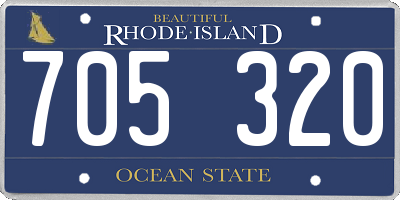 RI license plate 705320