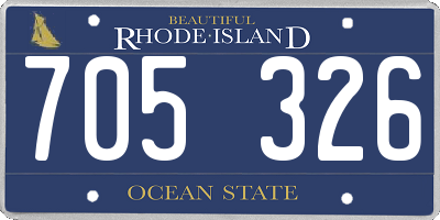 RI license plate 705326